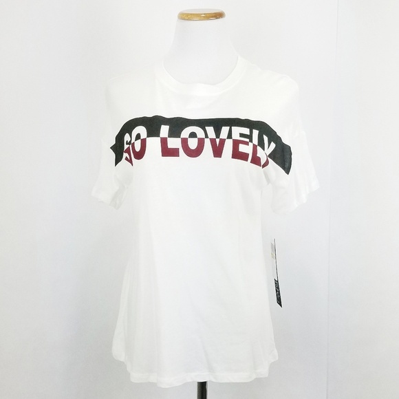 Carbon Copy White So Lovely Graphic T-Shirt Top - Picture 1 of 4